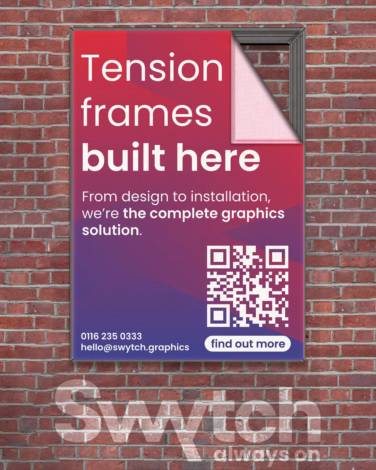 Large format printed wall graphic installed by Swytch